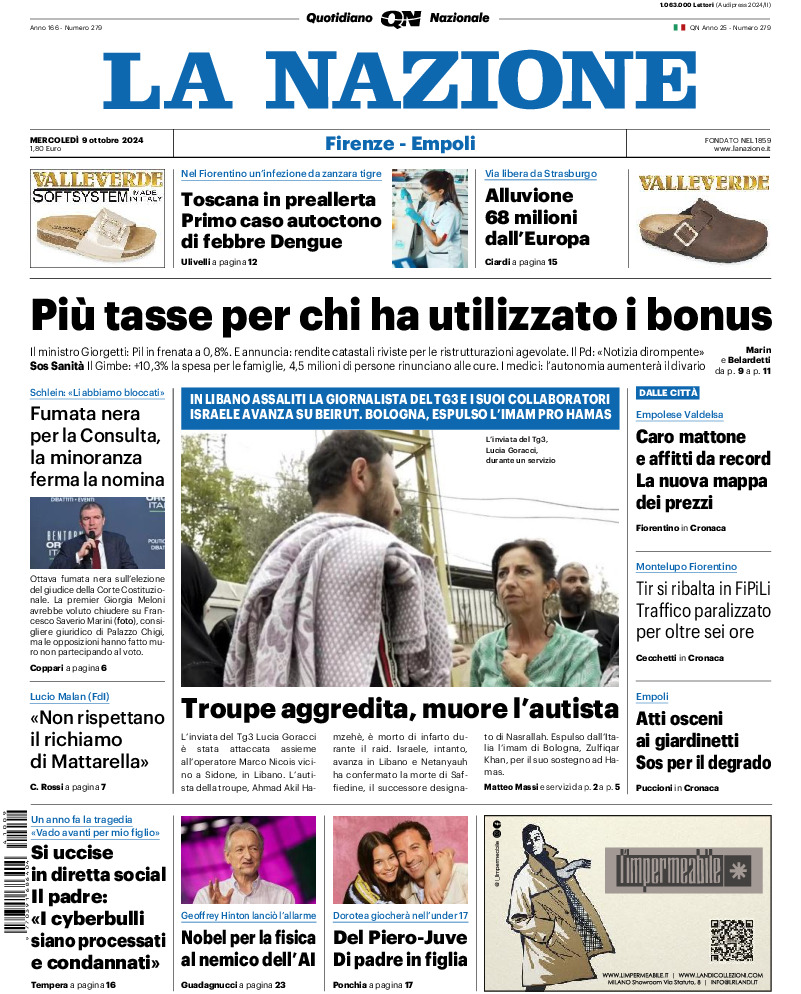 Prima-pagina-la nazione-edizione-di-oggi-20241009